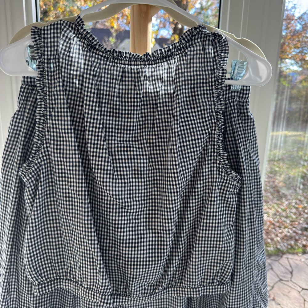 Gap × DÔEN Navy Gingham Cropped Tank & Maxi Skirt Set | Sold Out Small - Picture 4 of 7